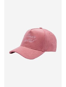 Billionaire Boys Club czapka z daszkiem Corduroy Cap B22241 PINK kolor różowy z aplikacją B22241-GREY