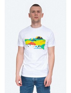 Norse Projects t-shirt bawełniany x Jeremie Fischer kolor biały wzorzysty N01.0508.0001-0001