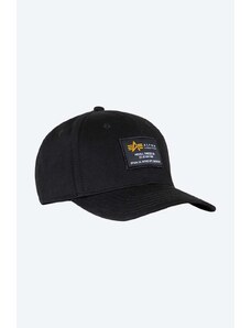 Alpha Industries czapka z daszkiem kolor czarny z aplikacją 128934.03-CZARNY