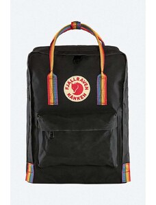 Fjallraven plecak Kanken Rainbow kolor czarny duży z aplikacją F23620.550.907-550