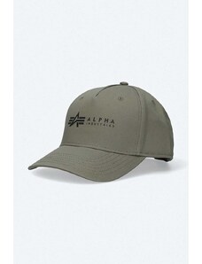 Alpha Industries czapka z daszkiem bawełniana kolor zielony z aplikacją 126912.257-ZIELONY