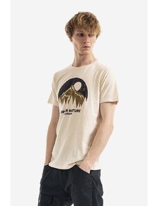 Fjallraven t-shirt bawełniany Nature kolor beżowy z nadrukiem F87053.113-113