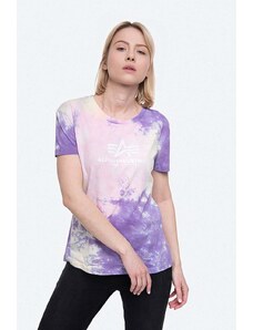 Alpha Industries t-shirt bawełniany Basic Tee Batik Wmn kolor różowy 116084.536-ROZOWY