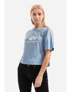 Alpha Industries t-shirt bawełniany Basic T COS Wmn kolor niebieski 116050.513-NIEBIESKI