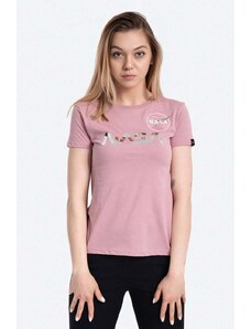 Alpha Industries t-shirt bawełniany NASA PM kolor różowy 198053.487-ROZOWY