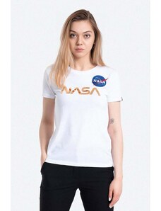 Alpha Industries t-shirt bawełniany NASA Pm T kolor biały 198053.438-BIALY