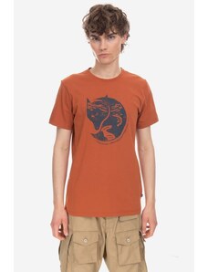 Fjallraven t-shirt bawełniany Arctic Fox kolor pomarańczowy z nadrukiem F87220.243-243