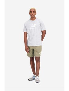 New Balance t-shirt męski kolor szary z nadrukiem MT31541AG-1AG