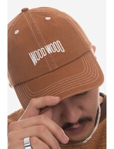 Wood Wood czapka z daszkiem bawełniana kolor brązowy z aplikacją 12240807.7083-ANTHRACITE