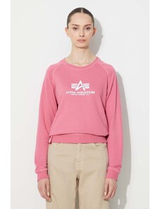 Alpha Industries bluza New Basic Sweater Wmn męska kolor różowy