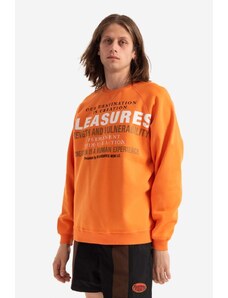 PLEASURES bluza Permanent Crewneck męska kolor pomarańczowy z nadrukiem P22SP017-BLACK P22SP017-ORANGE
