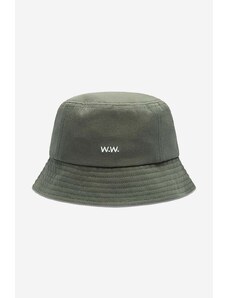 Wood Wood kapelusz bawełniany Ossian Bucket Hat 12240817-7083 BLACK kolor zielony bawełniany 12240817.7083-DUSTYGREEN