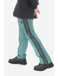 Needles spodnie dresowe kolor zielony z aplikacją MR287.EMERALD-MERALD
