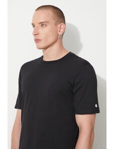 Carhartt WIP t-shirt bawełniany kolor czarny gładki I026264-GREYHEATHE