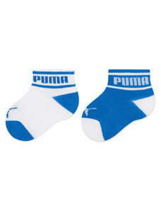 Zestaw 2 par wysokich skarpet dziecięcych Puma Baby Wording Sock 2P 935479 White / Blue 03
