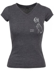 MISTER TEE Ladies Only Love Tee - charcoal