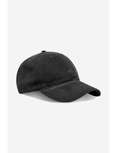 Wood Wood czapka z daszkiem sztruksowa Low profile corduroy cap kolor czarny gładka 12130810.9016