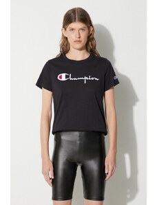 Champion t-shirt bawełniany kolor czarny 114128-PS103