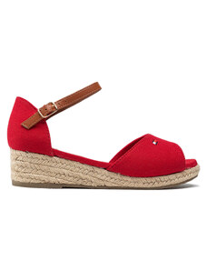 Espadryle Tommy Hilfiger Rope Wedge Sandal T3A7-32185-0048 S Red 300