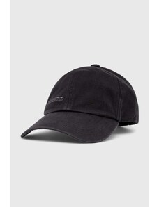 Pangaia czapka z daszkiem kolor czarny z nadrukiem