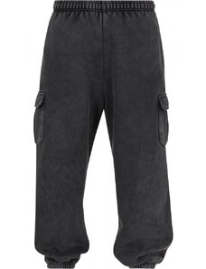 Męskie spodnie dresowe Urban Classics Washed Cargo - czarne