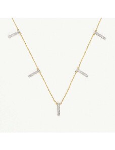 LE DIAMANTAIRE Złoty naszyjnik "Barrettes pendantes" z diamentem - dł. 42 cm