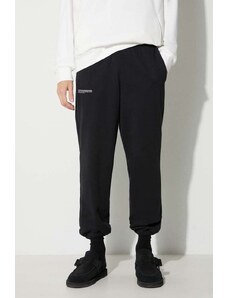 Pangaia spodnie dresowe bawełniane kolor czarny gładkie