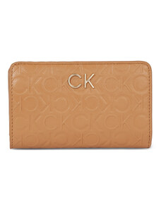 Portfel damski Calvin Klein Re-Lock Bifold Fr Wallet Emb K60K611318 Brown Sugar GA5