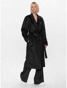 Calvin Klein Płaszcz wełniany K20K205496 Czarny Relaxed Fit