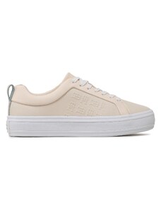 Tommy Hilfiger Sneakersy Embossed Vulc FW0FW07376 Beżowy