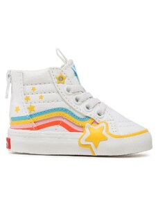Vans Sneakersy Sk8-Hi Zip Rainbow Star VN000BVNAHP1 Biały