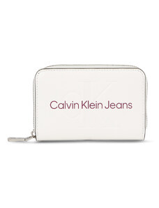Portfel damski Calvin Klein Jeans Sculpted Med Zip Around Mono K60K607229 Ivory YBI