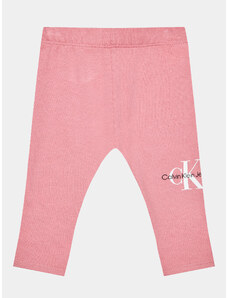 Calvin Klein Jeans Legginsy Monogram IN0IN00081 Różowy Slim Fit
