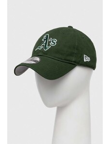 New Era czapka z daszkiem bawełniana kolor zielony z aplikacją OAKLAND ATHLETICS