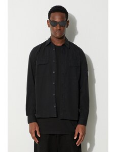 C.P. Company koszula GABARDINE BUTTONED SHIRT męska kolor czarny 15CMSH157A002824G