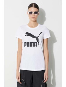 Puma t-shirt bawełniany Classic Logo Tee kolor biały 530076.02-BIALY