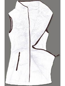 J STYLE Pluszowa kamizelka damska biała (HH005-45)