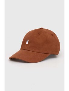 Norse Projects czapka z daszkiem bawełniana Twill Sports Cap kolor brązowy gładka N80-0001-2015