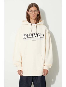 Wood Wood bluza bawełniana Zeus heaven hoodie męska kolor beżowy z kapturem z aplikacją 12335603.2493