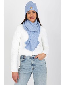 ModaMia Jasnoniebieski komplet zimowy z czapką i szalikiem
