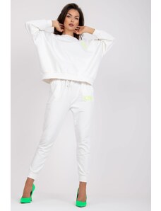 ModaMia Biały dwuczęściowy komplet dresowy bawełniany
