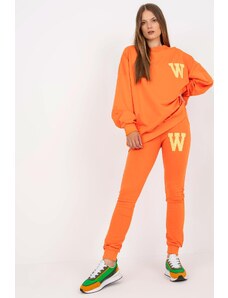 ModaMia Pomarańczowy komplet dresowy z naszywkami