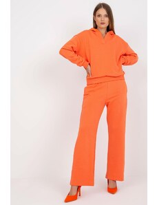 ModaMia Pomarańczowy dresowy komplet basic z szerokimi spodniami