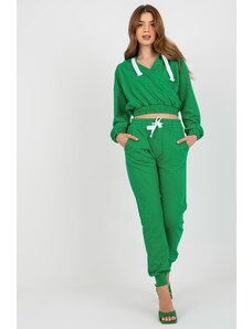 ModaMia Zielony dresowy komplet basic z bluzą kopertową
