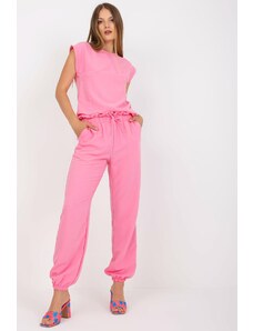 ModaMia Różowy komplet casualowy ze spodniami RUE PARIS