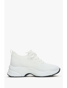 Białe sneakersy damskie z siateczki na elastycznej podeszwie Estro ER00113224