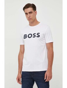 Boss Orange BOSS t-shirt bawełniany BOSS CASUAL kolor beżowy z nadrukiem 50481923