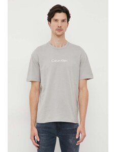 Calvin Klein t-shirt bawełniany kolor szary wzorzysty