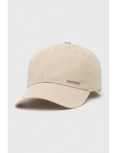 Calvin Klein czapka z daszkiem kolor beżowy z aplikacją