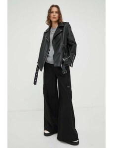 Résumé spodnie damskie kolor czarny fason cargo high waist